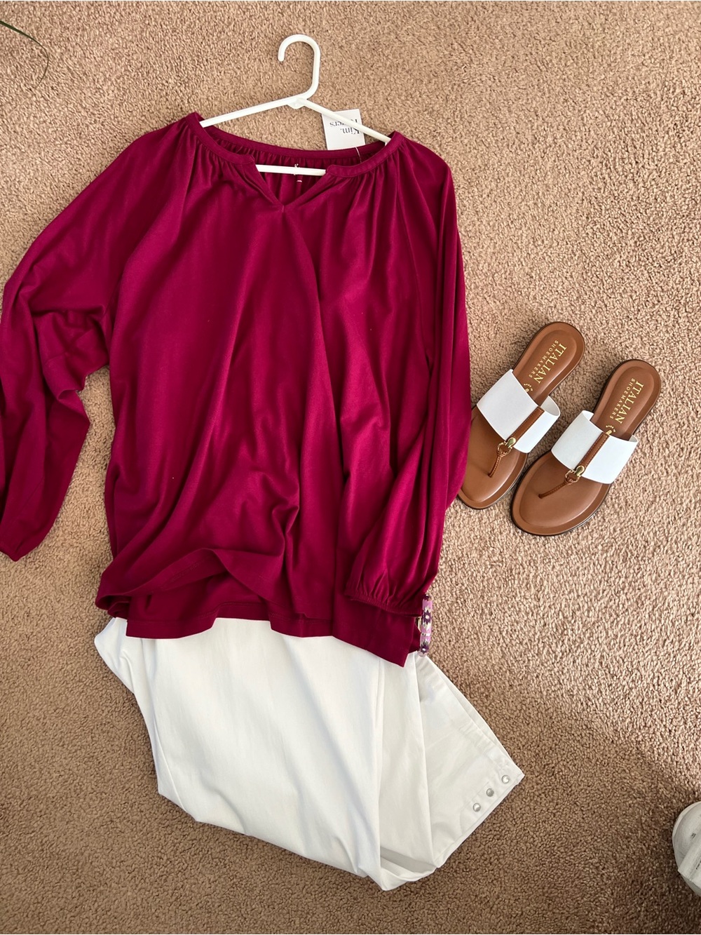 Kim Rogers burgundy floral Blouse